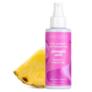 Pacifica Pineapple Curls Frizz Control Spray 4oz – Curl Refresher Mist for Curly & Wavy Hair, Hydrating Anti-Frizz Day 2 Curl Booster with Pineapple Extract & Vitamin B5 Vegan Dermatologist Tested
