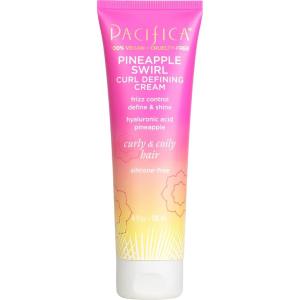 Pacifica Pineapple Swirl Curl Defining Cream – Curl Cream for Curly Hair, Curly Hair Products with Coconut Oil and Hyaluronic Acid, Styling for Bouncy Waves Without Crunch – 4 Oz(4 Fl Oz (Pack of 1))