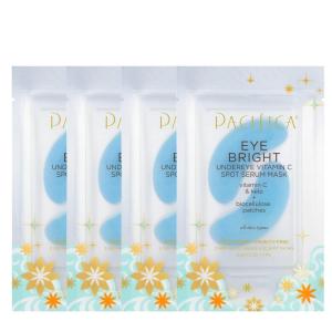Pacifica Reusable Mask Set – Silicone Undereye & Brow Mask Set for Forehead & Under Eye, Anti-Wrinkle, Firming, Pair with Serum, Vegan & Cruelty-Free, 3 Pieces(Set of 4 – Bright Undereye Spot Serum Mask)