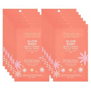Pacifica Sheet Face Mask – 6 Pack – Glow Baby Brightening Facial Mask w/Vitamin C, Aloe & Kelp – Cooling Mask for Dark Spots & Fine Lines – Clean Beauty Vegan & Cruelty-Free Dermatologist Tested(1 Count (Pack of 12))