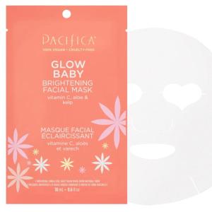 Pacifica Sheet Face Mask – 6 Pack – Glow Baby Brightening Facial Mask w/Vitamin C, Aloe & Kelp – Cooling Mask for Dark Spots & Fine Lines – Clean Beauty Vegan & Cruelty-Free Dermatologist Tested(1 Count (Pack of 1))