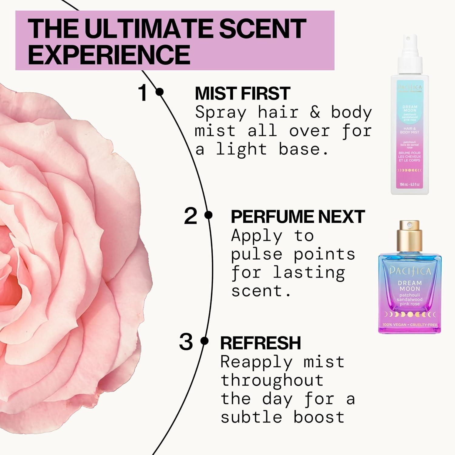 image:imagePacifica Beauty Flower Moon Spray Perfume Passion Euphoria Jasmine Peach Vanilla Musk Clean Vegan 1 fl ozDream Moon Pink Rose Sandalwood Patchouli