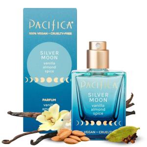 Pacifica Beauty Flower Moon Spray Perfume – Passion, Euphoria, Jasmine, Peach, Vanilla, Musk – Clean, Vegan, 1 fl oz(Silver Moon: Vanilla  Almond  Spice)