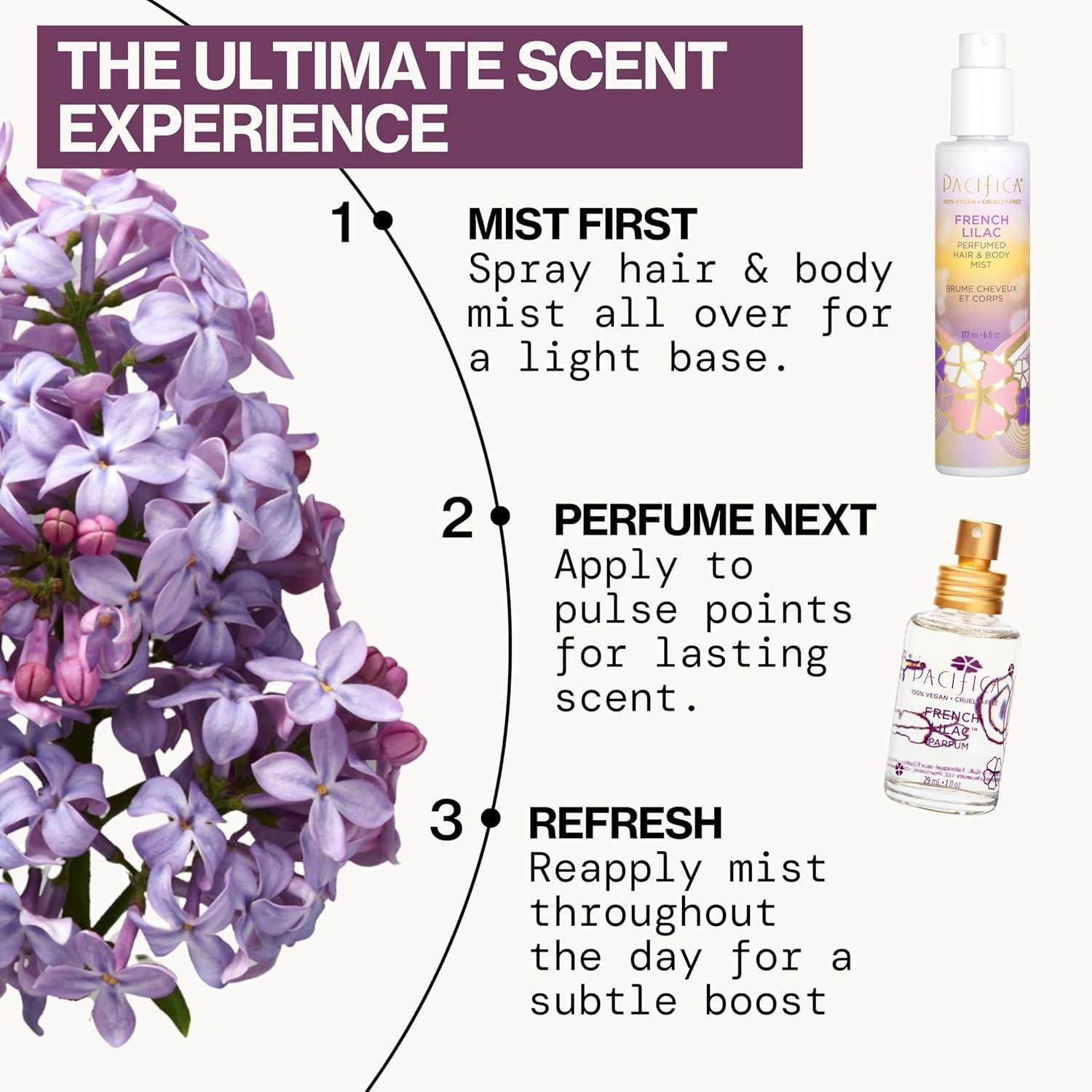 image:imagePacifica Hair Perfume amp Body Fragrance Spray Mist Flower Moon with Jasmine Peach amp Vanilla AlcoholFree Vegan amp CrueltyFree 65 ozFrench Lilac