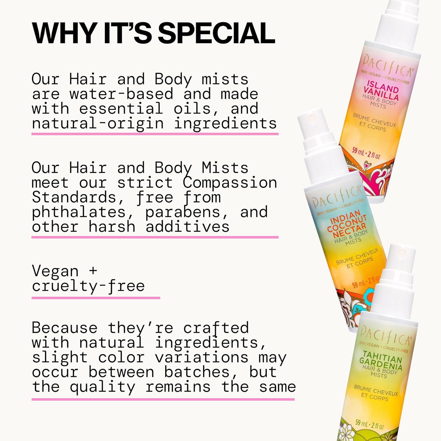 image:imagePacifica Hair Perfume amp Body Fragrance Spray Mist Flower Moon with Jasmine Peach amp Vanilla AlcoholFree Vegan amp CrueltyFree 65 ozWanderlust Hair Body Mists Set