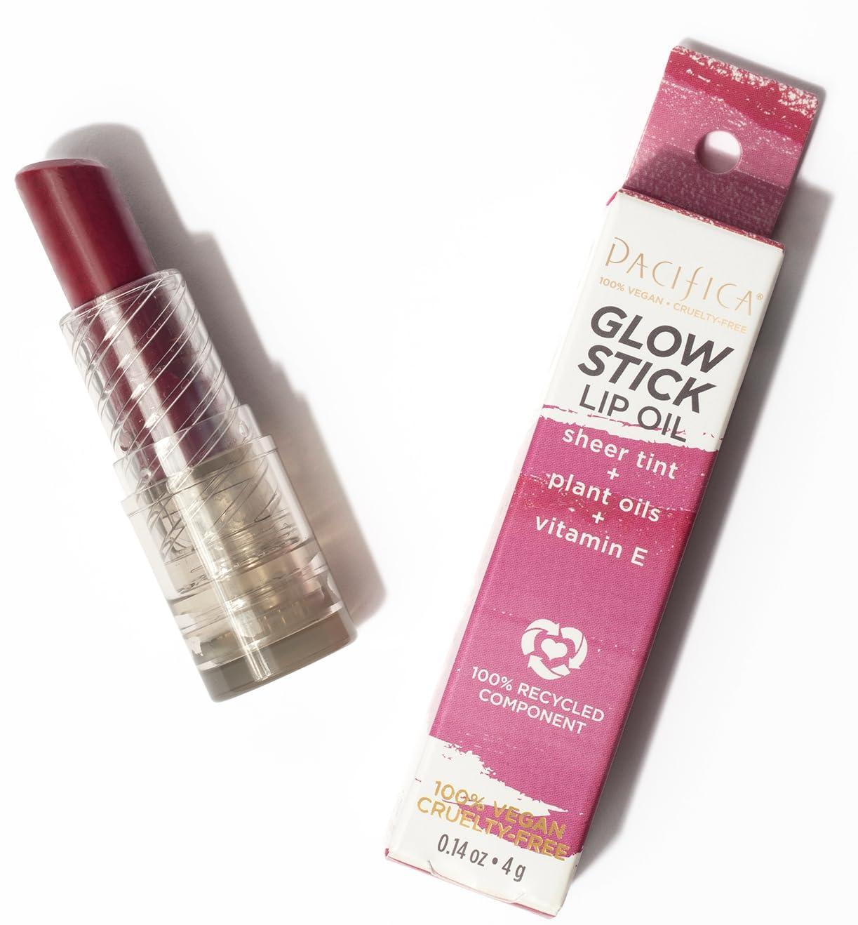 image:imagePacifica Glow Stick Lip Oil Soft Pink Sheer Hydrating Lip Gloss Balm Moisturizes Dry Lips w Vitamin E amp Natural Oils NonSticky Shine Subtle Tinted Glow Vegan amp CrueltyFree Clean Beauty 14 ozCrimson Crush