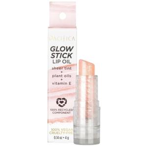 Pacifica Glow Stick Lip Oil – Soft Pink Sheer Hydrating Lip Gloss Balm, Moisturizes Dry Lips w/ Vitamin E & Natural Oils, Non-Sticky Shine, Subtle Tinted Glow, Vegan & Cruelty-Free Clean Beauty .14 oz(Pink Sheer)