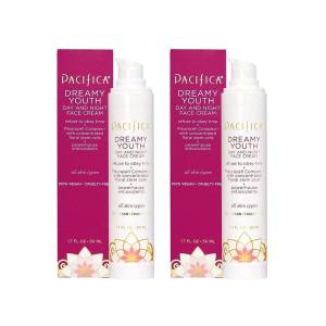 Pacifica Beauty Dreamy Youth Day and Night Face Cream – 1.7 Fl Oz (Pack of 2)- Moisturizer – For Dry and Aging Skin – Peptides, Grapeseed Oil, Floral Stem Cells – Sulfate + Paraben Free – Vegan and Cruelty Free