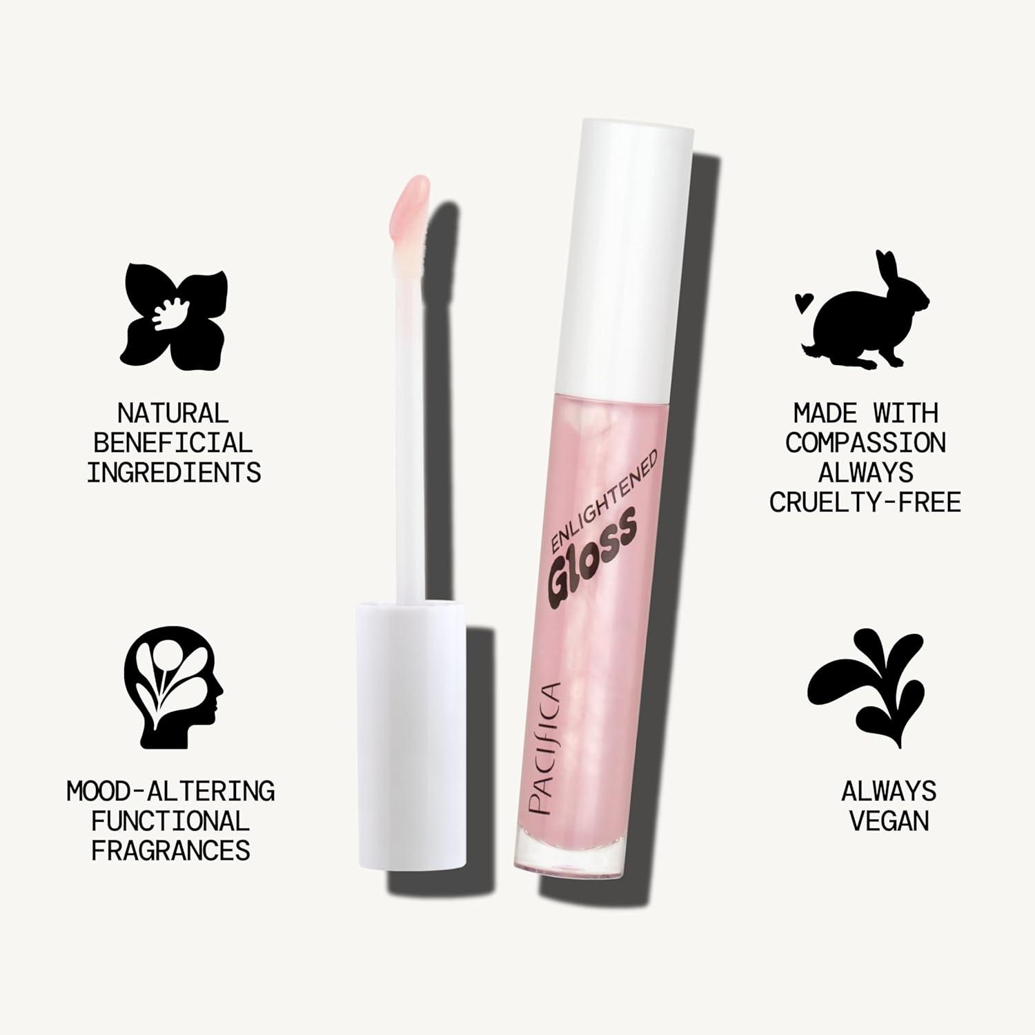 image:imagePacifica Plumping Lip Gloss Jasmine Kiss Flavored LavenderPink Tint Hydrating Lip Oil Balm NoTingle Volumizing Gloss with Shea Butter amp Jojoba High Shine Color Vegan amp CrueltyFree 014oz