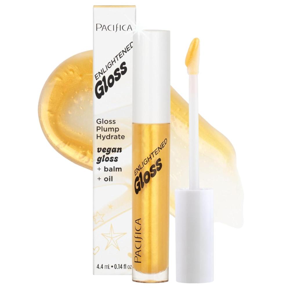 image:imagePacifica Plumping Lip Gloss  Vanilla Bean Creamy Neutral Tint Hydrating Lip Oil Balm Gentle Lip Plumper wShea amp Jojoba NoSting High Shine Vegan amp CrueltyFree Clean Beauty 014oz