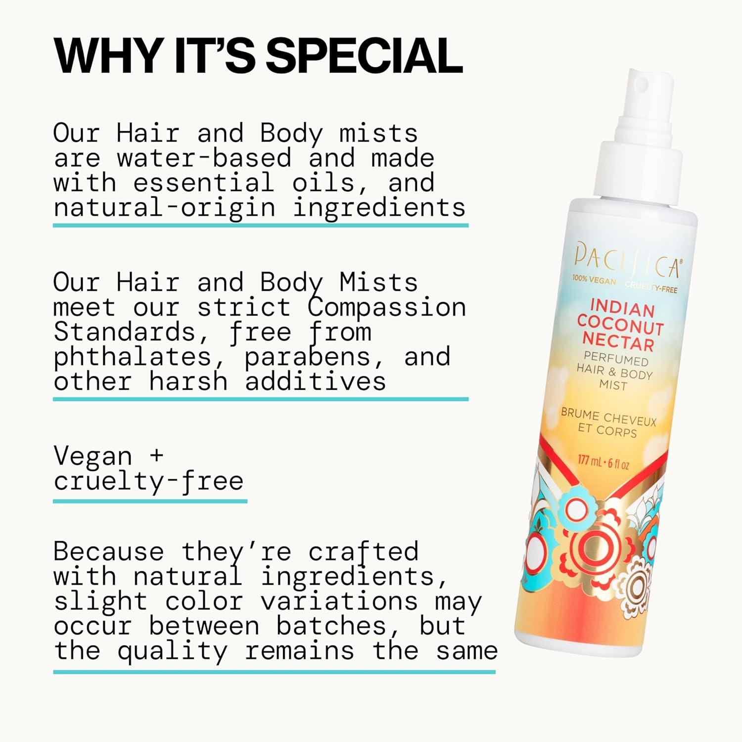 image:imagePacifica Hair amp Body Fragrance Mist Tuscan Blood Orange Sweet Citrus Scented Hair Perfume and Body Spray AlcoholFree LongLasting Clean Fragrance Vegan amp CrueltyFree 6 Fl OzIndian Coconut Nectar