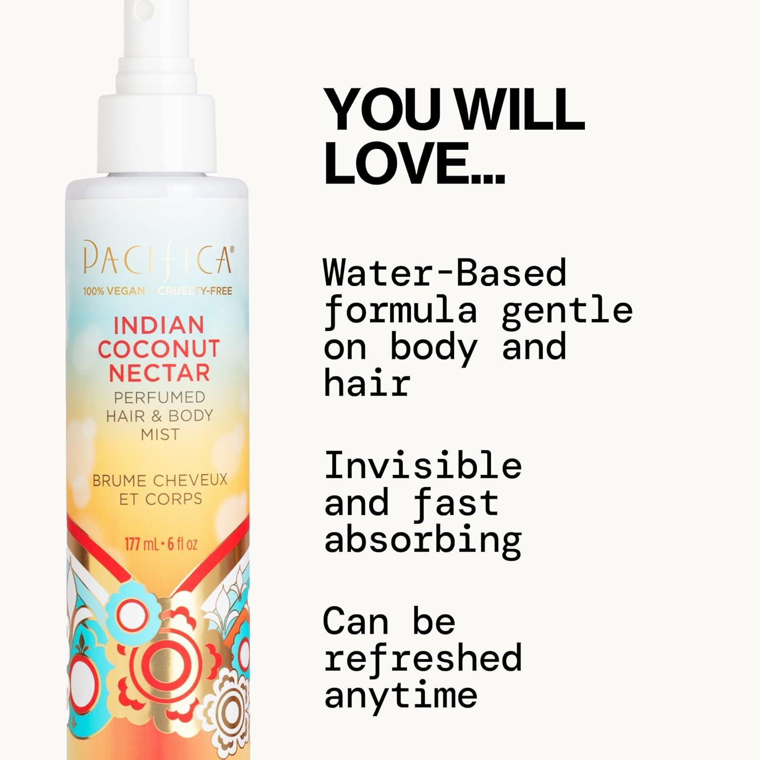 image:imagePacifica Hair amp Body Fragrance Mist Tuscan Blood Orange Sweet Citrus Scented Hair Perfume and Body Spray AlcoholFree LongLasting Clean Fragrance Vegan amp CrueltyFree 6 Fl OzIndian Coconut Nectar
