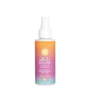 Pacifica Beauty, Set & Protect Matte Sheer Setting Mist SPF 45, Face Sunscreen, UVA/UVB Protection, Broad Spectrum, Sets Makeup, Oil Control, 4 Fl Oz, Vegan + Cruelty Free(Setting Mist)