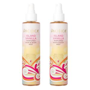 Pacifica Beauty, Island Vanilla All Natural Hair and Body Mist Spray, 100% Vegan, Cruelty & Phthalate & Paraben-Free, Clean Fragrance, 12 Fl Oz, Pack of 2(Vanilla)