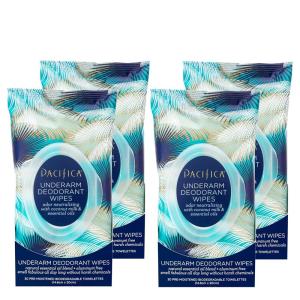 Pacifica Underarm Deodorant Wipes, Coconut Milk & Essential Oils, 30 Count (Pack of 8)(30 Count (Pack of 8))